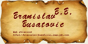 Branislav Bušatović vizit kartica